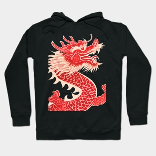 Chinese Dragon 7: Chinese New Year, Year of the Dragon  on a dark (Kicked Out) background Hoodie